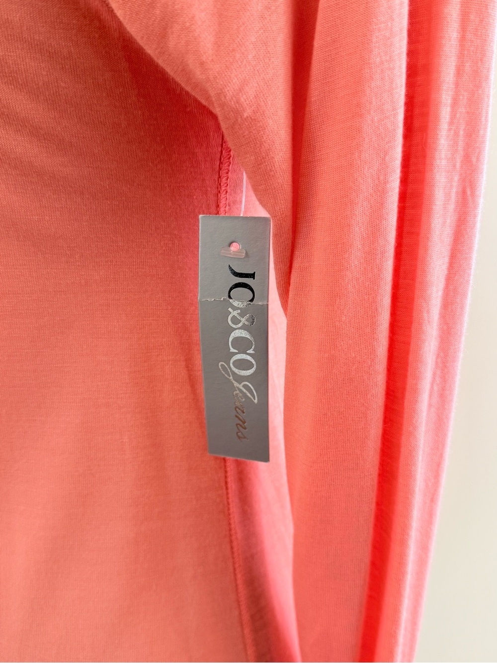 Women's Long-Sleeve Notch-Neck Tee in Coral Pink size Medium - Picture 5 of 6